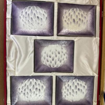 Set of 5 Japanese Porcelain Sushi Trays in Original Box