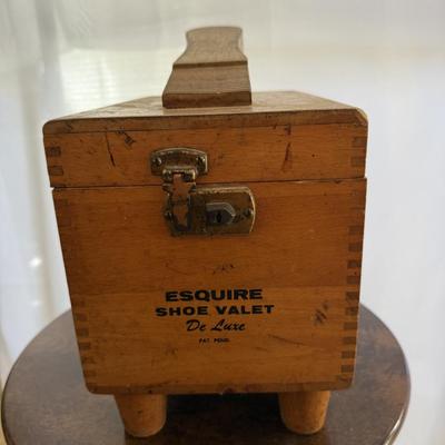 Sale Photo Thumbnail #121: Vintage Esquire Shoe valet with brushes