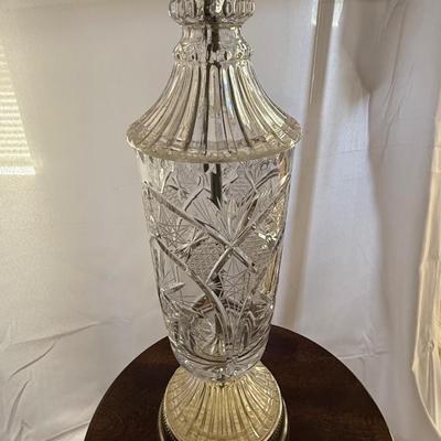 Sale Photo Thumbnail #124: Regency style crystal lamp.  22 inches