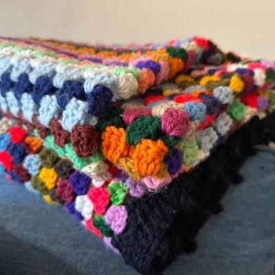 Set of 2 Vintage Hand-Crocheted Blankets