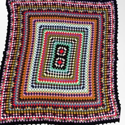 Set of 2 Vintage Hand-Crocheted Blankets