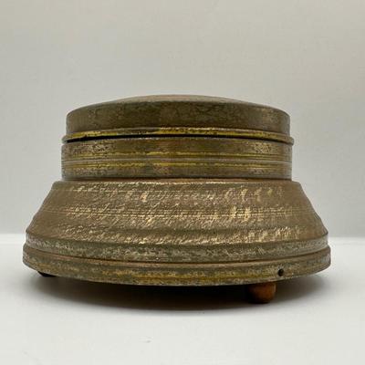 Vintage Metal Powder Box / Music Box