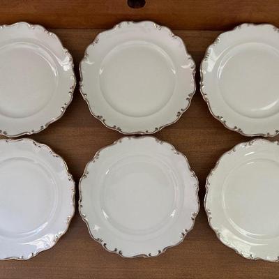 Set of 6 Schumann Arzberg Germany “Platinum Elegance” 5” Plates, E&R Golden Crown