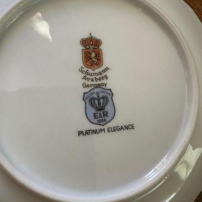 Set of 6 Schumann Arzberg Germany “Platinum Elegance” 5” Plates, E&R Golden Crown