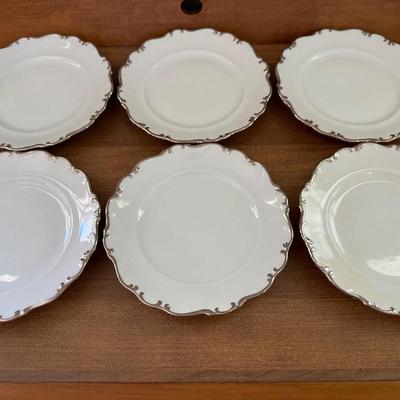 Set of 6 Schumann Arzberg Germany “Platinum Elegance” 5” Plates, E&R Golden Crown
