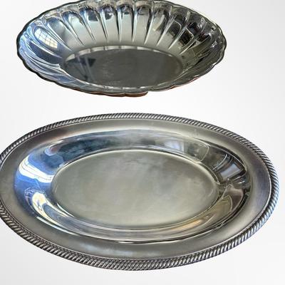 Assorted Silver-plate Serving Trays & Dishes