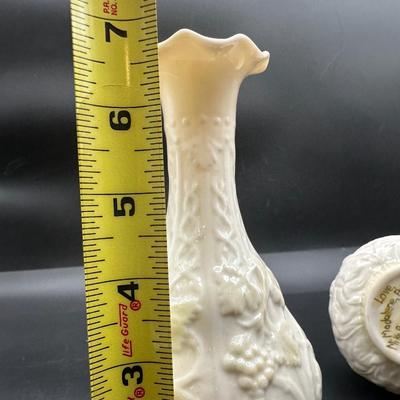 Pair of Belleek Ireland Porcelain Pieces