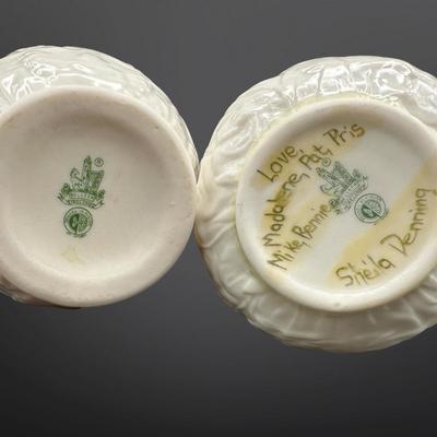 Pair of Belleek Ireland Porcelain Pieces
