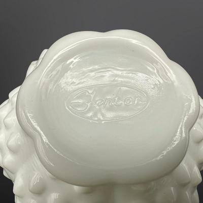 Fenton Milk Glass Hobnail Ruffled Bowl