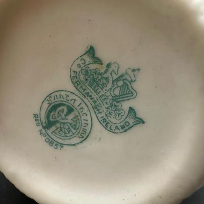 Belleek Ireland Basketweave Creamer & Cup and Saucer