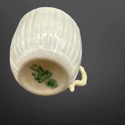 Belleek Ireland Basketweave Creamer & Cup and Saucer