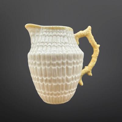 Belleek Ireland Basketweave Creamer & Cup and Saucer