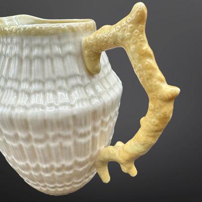 Belleek Ireland Basketweave Creamer & Cup and Saucer