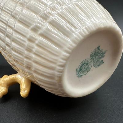 Belleek Ireland Basketweave Creamer & Cup and Saucer