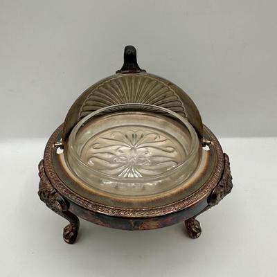 F.B. Rogers Silver Co. Butter Dish with Glass Insert