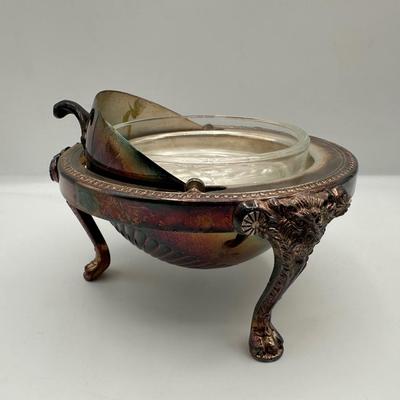 F.B. Rogers Silver Co. Butter Dish with Glass Insert