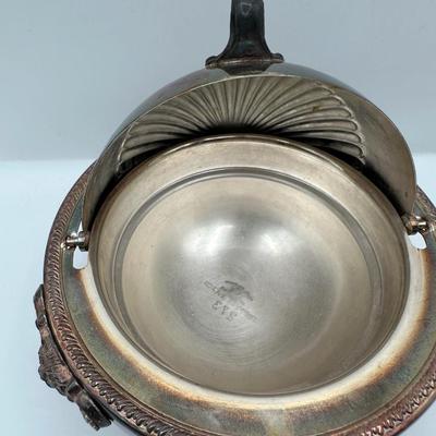 F.B. Rogers Silver Co. Butter Dish with Glass Insert