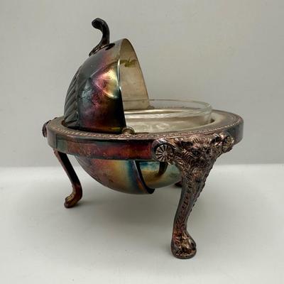 F.B. Rogers Silver Co. Butter Dish with Glass Insert