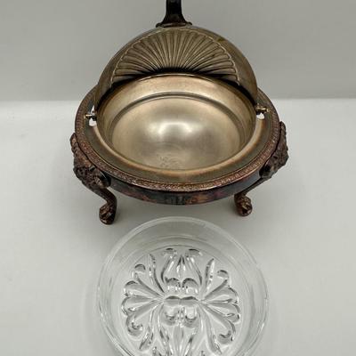 F.B. Rogers Silver Co. Butter Dish with Glass Insert