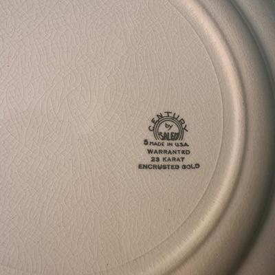 Salem Century Dinnerware Set, 23K Gold Encrusted, Red & Floral Pattern