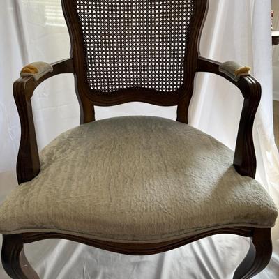 Sale Photo Thumbnail #135: French Provincial style chair w/ cane back. H-34’ W-26’