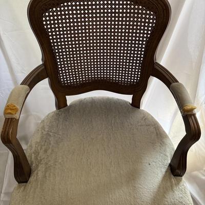 Sale Photo Thumbnail #136: French Provincial style chair w/ cane back. H-34’ W-26’