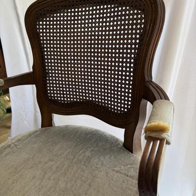 Sale Photo Thumbnail #139: French Provincial style chair w/ cane back. H-34’ W-26’