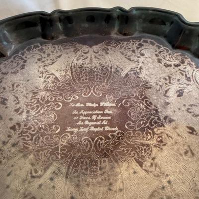 Sale Photo Thumbnail #144: Silverplate footed tray
