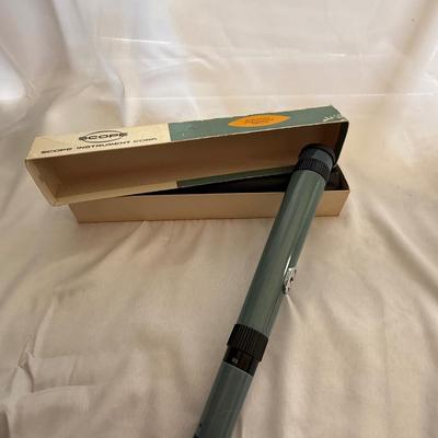 Sale Photo Thumbnail #165: vintage telescope, likely a refractor model, from the brand "SCOPE" by Scope Instrument Corp.