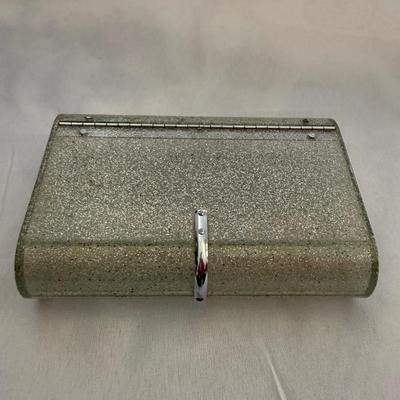 Sale Photo Thumbnail #172: Vintage 1950’s Lucite Glitter Clutch