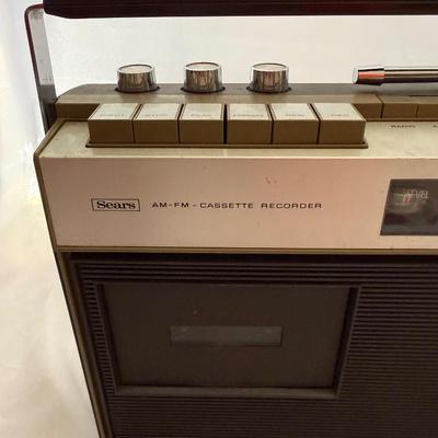 Sale Photo Thumbnail #201: Sears AM/FM Cassette Radio - Radio works. Cassette player works but plays a little fast.
