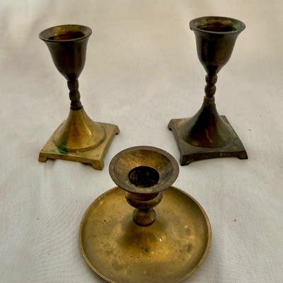 Sale Photo Thumbnail #206: Brass candlestick holders