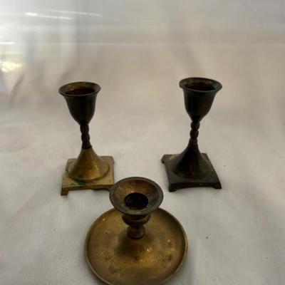 Sale Photo Thumbnail #205: Brass candlestick holders