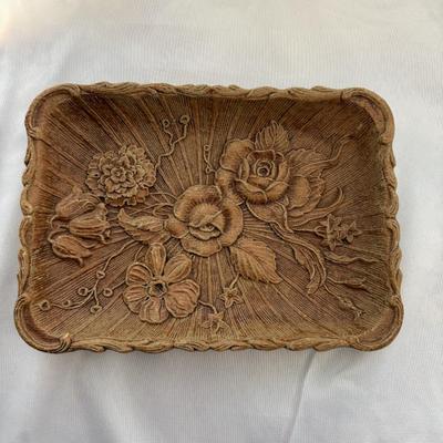 Sale Photo Thumbnail #223: 1940s floral faux bois tray by Multi Products