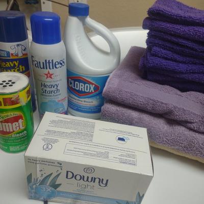 CLEANERS, TOWELS & SET OF SHEETS