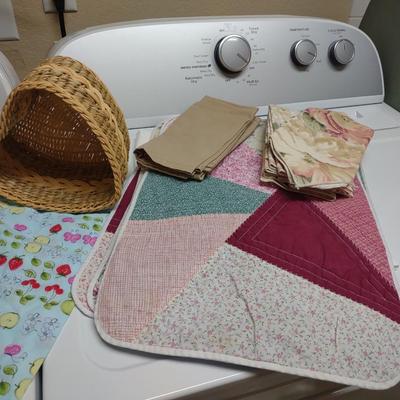 LIGHT BULBS, QUILTED THROW, BASKET AND MORE