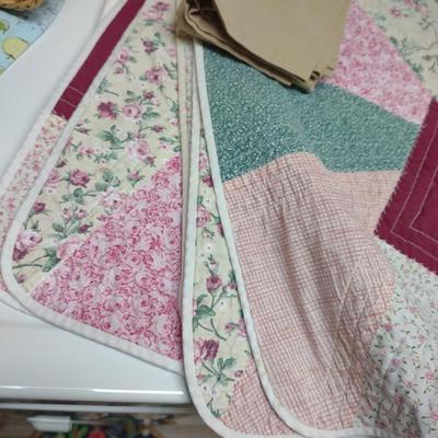 LIGHT BULBS, QUILTED THROW, BASKET AND MORE