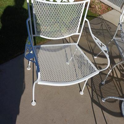 WROUGHT IRON PATIO TABLE WITH 4 CHAIRS