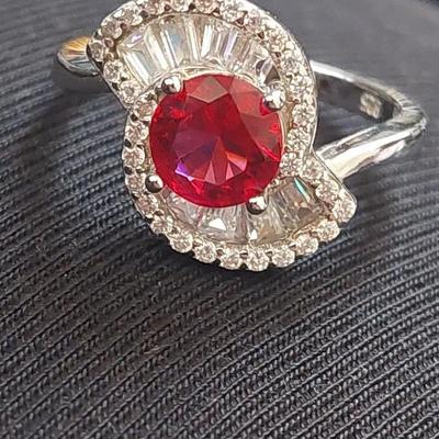 Lab created Garnet Ring