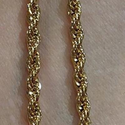 14kt Layered Gold 10k Rope Chain Necklace 4.2mm 26" Inch Yellow Gold Diamond Cut