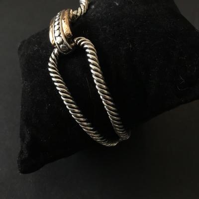 Cute Cable, chain bracelet, silver and gold, toned toggle bracelet