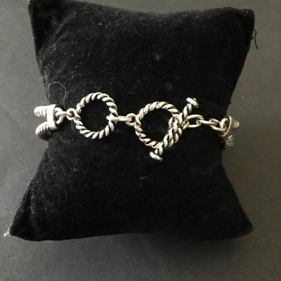 Cute Cable, chain bracelet, silver and gold, toned toggle bracelet