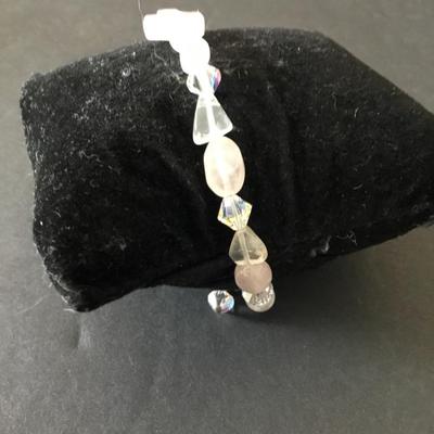 Light pink crystal rose quartz, bead bracelet, very beautiful