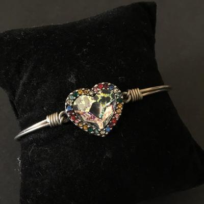 Luca & Danni, crystal rainbow heart single bracelet