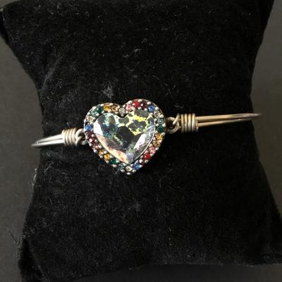 Luca & Danni, crystal rainbow heart single bracelet