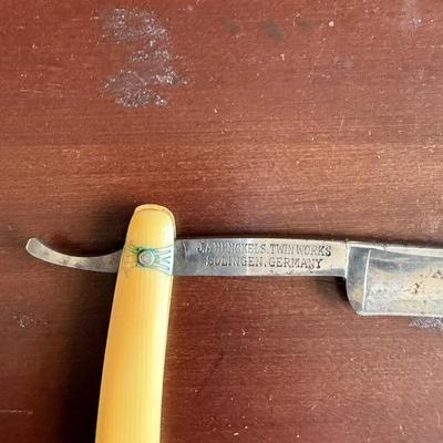 Sale Photo Thumbnail #255: Vintage J.A. Henckels "Twin" straight razor. Used by the barber in the Cape Fear Hotel in the 40s