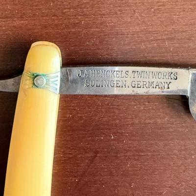 Sale Photo Thumbnail #257: Vintage J.A. Henckels "Twin" straight razor. Used by the barber in the Cape Fear Hotel in the 40s