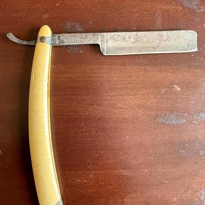 Sale Photo Thumbnail #250: Vintage J.A. Henckels "Twin" straight razor. Used by the barber in the Cape Fear Hotel in the 40s