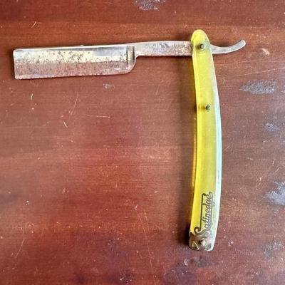 Sale Photo Thumbnail #261: Vintage Dubl Duck straight razor, "Satin Edge" model. Made by the Bresduck company in Solingen, Germany.