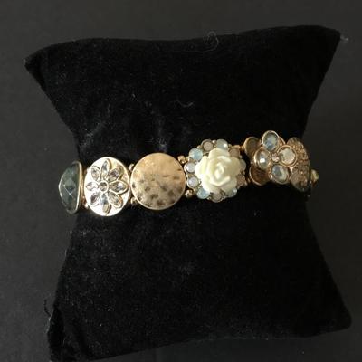 Lonna & Lilly gold tone, multi crystal link bracelet vintage